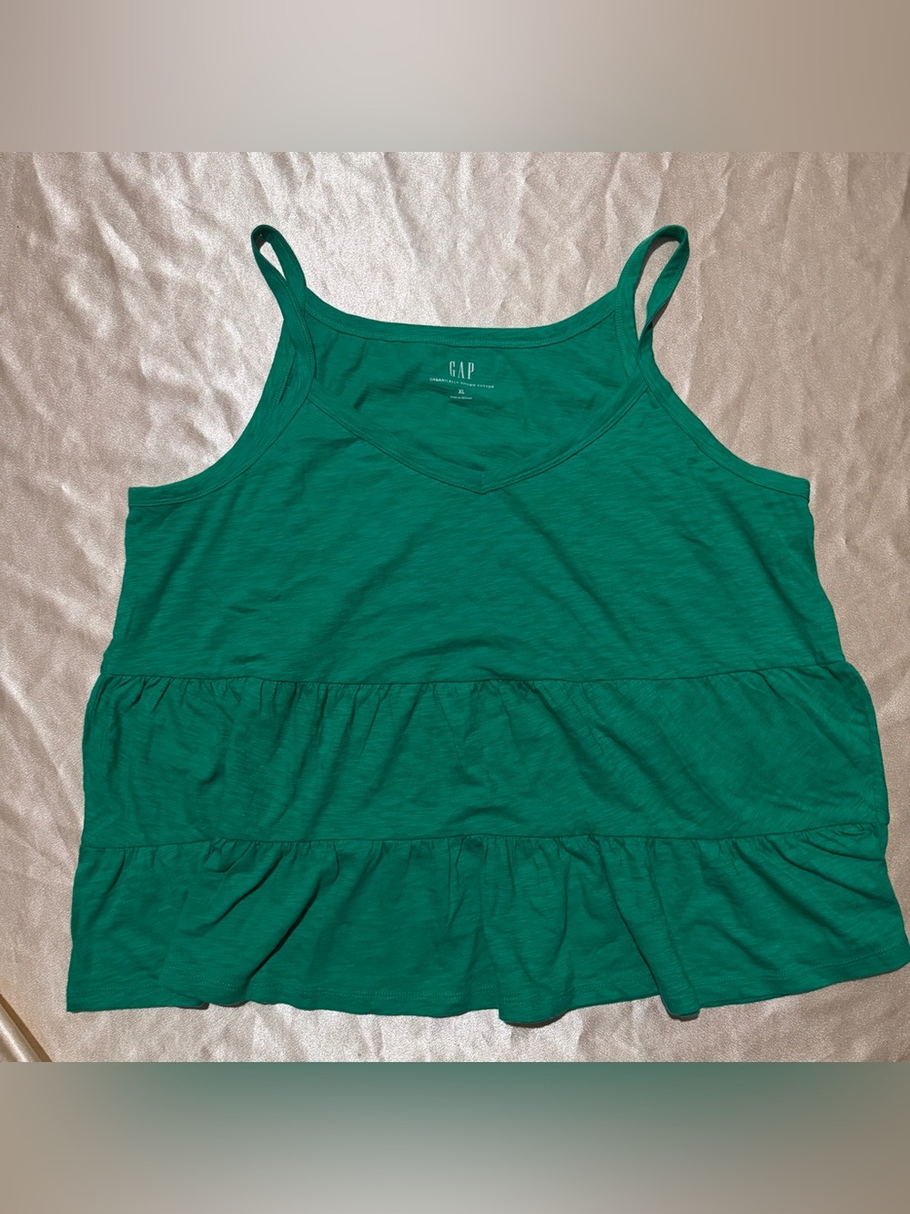 Gap Organically Grown Cotton Tiered Cami Deluxe Green Size XL